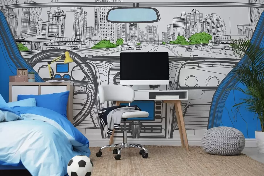 Шпалери Вид на контур з автомобіля w04109v1