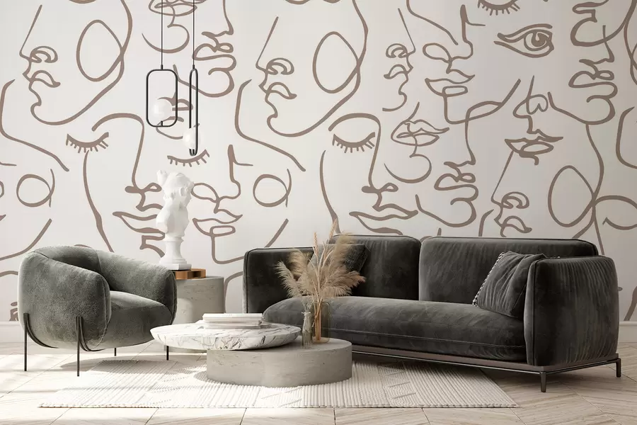 Шпалери Абстрактні обличчя w04121v1