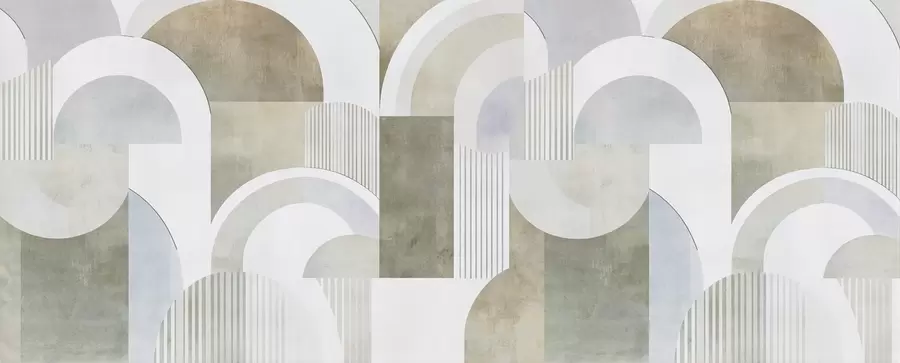 Шпалери Абстрактна геометрія в стилі арт-деко з ретро-ефектом w04079