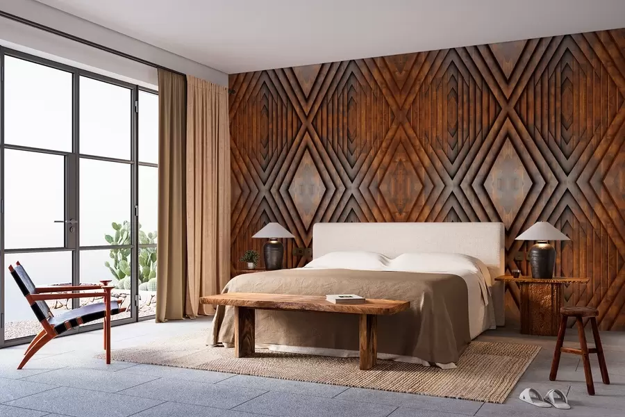 Шпалери імітація дерев'яних панелей w04168v1