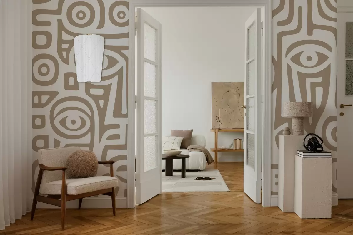 Шпалери Стилізовані деталі обличчя w04186v2