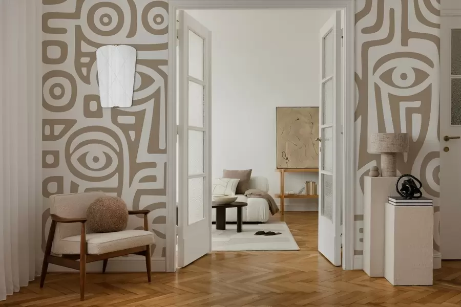 Шпалери Стилізовані деталі обличчя w04186v2