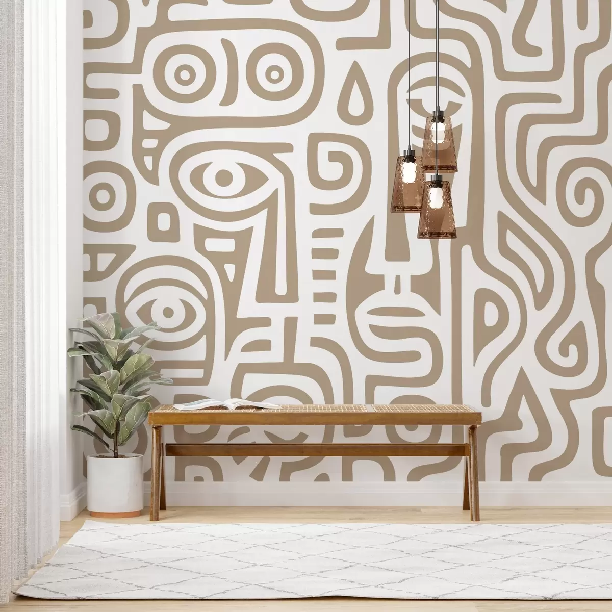 Шпалери Стилізовані деталі обличчя w04186v2