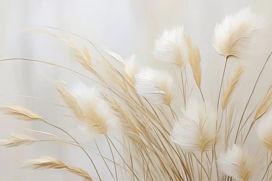 Шпалери Імітація розпису колосків пампаси w04266