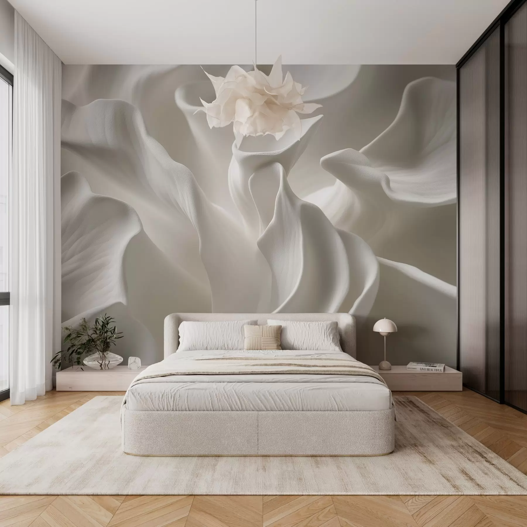 Шпалери хвилясті пелюстки з імітацією об'єму w04212