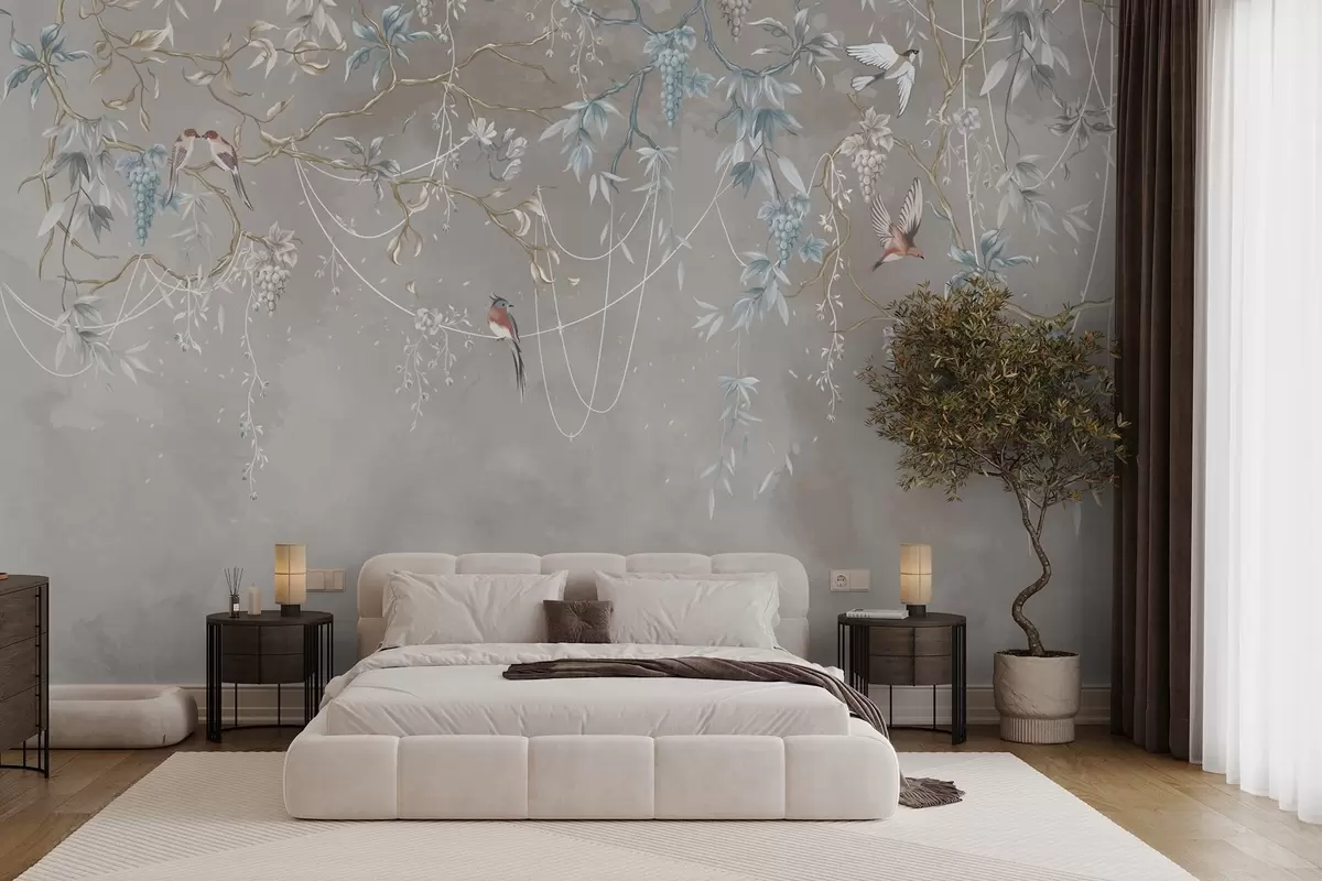 Шпалери Та ж тема, але з синім виноградом w04302v1