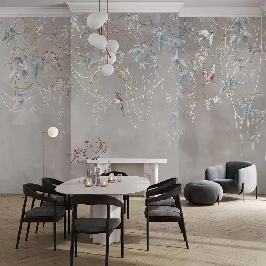 Шпалери Та ж тема, але з синім виноградом w04302v1