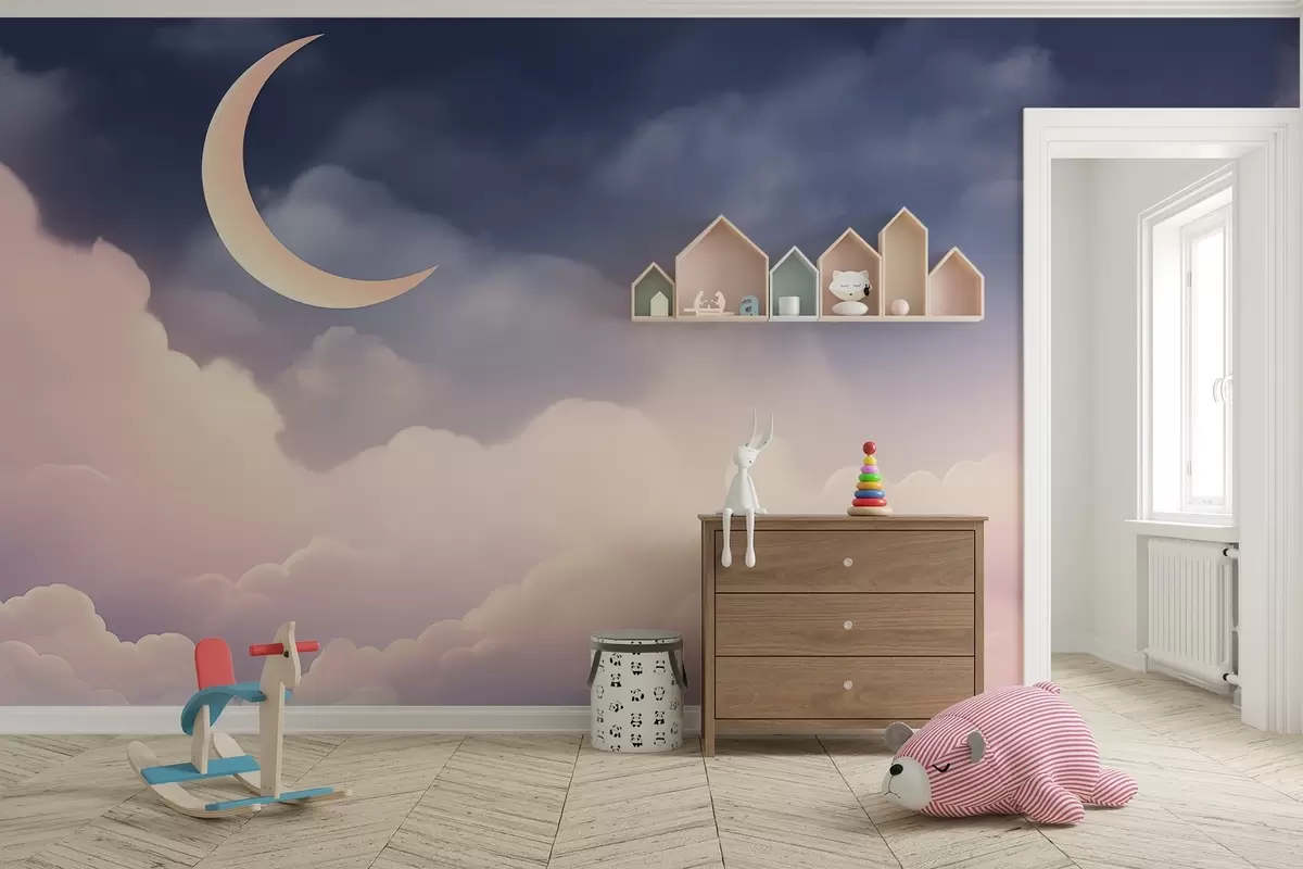 Шпалери Хмари і місяць w04330