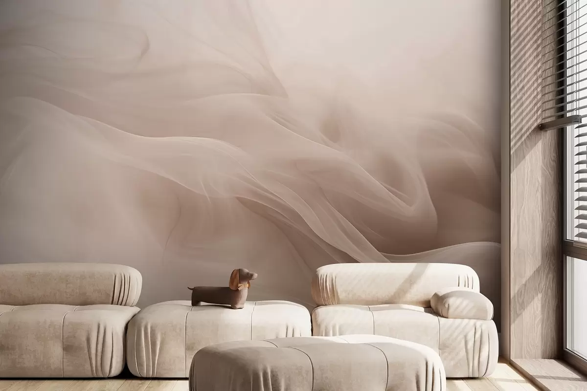 Шпалери М'які бежеві димчасті хвилі в абстрактному стилі w09273v1