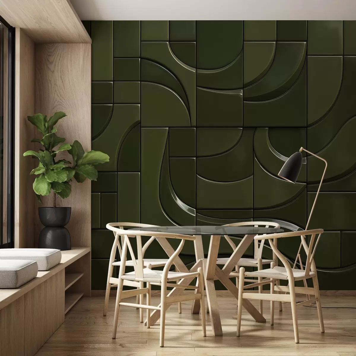 Шпалери Імітація глянцевих панелей w04325