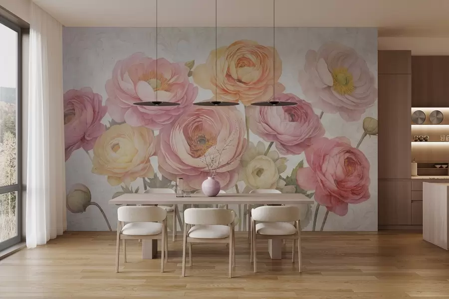 Шпалери Вінтажний букет з ранункулюсів w04326