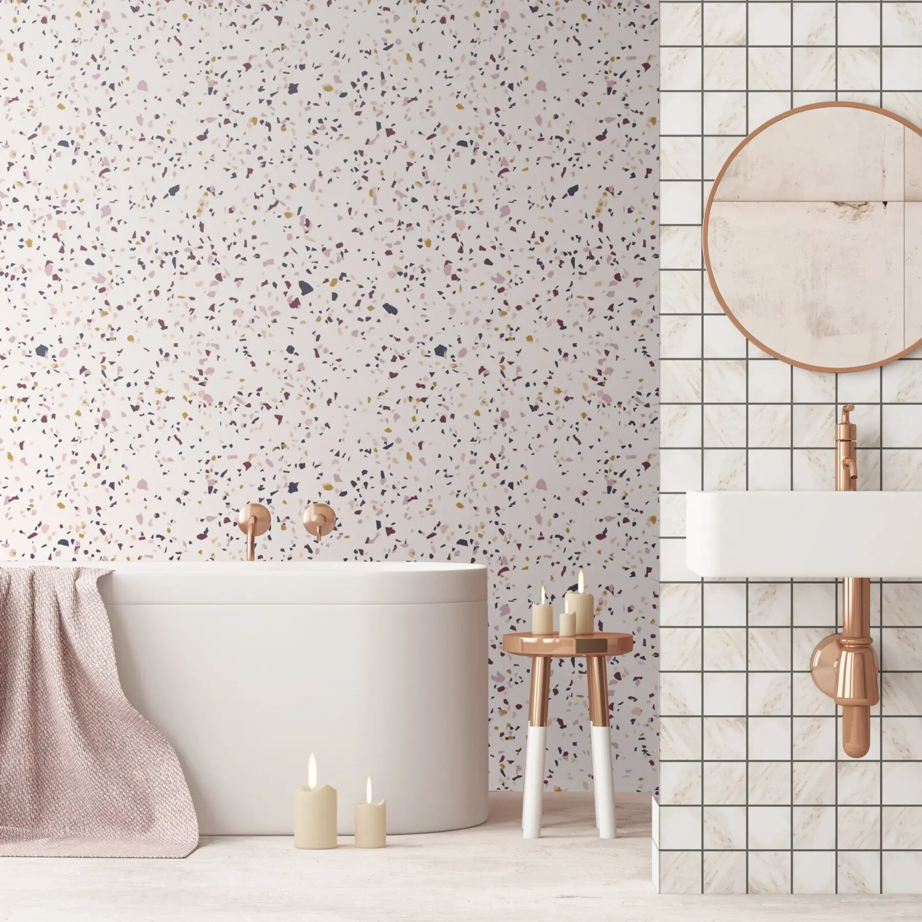 Шпалери Ефект кольорової крихти, стиль Бохо u71766