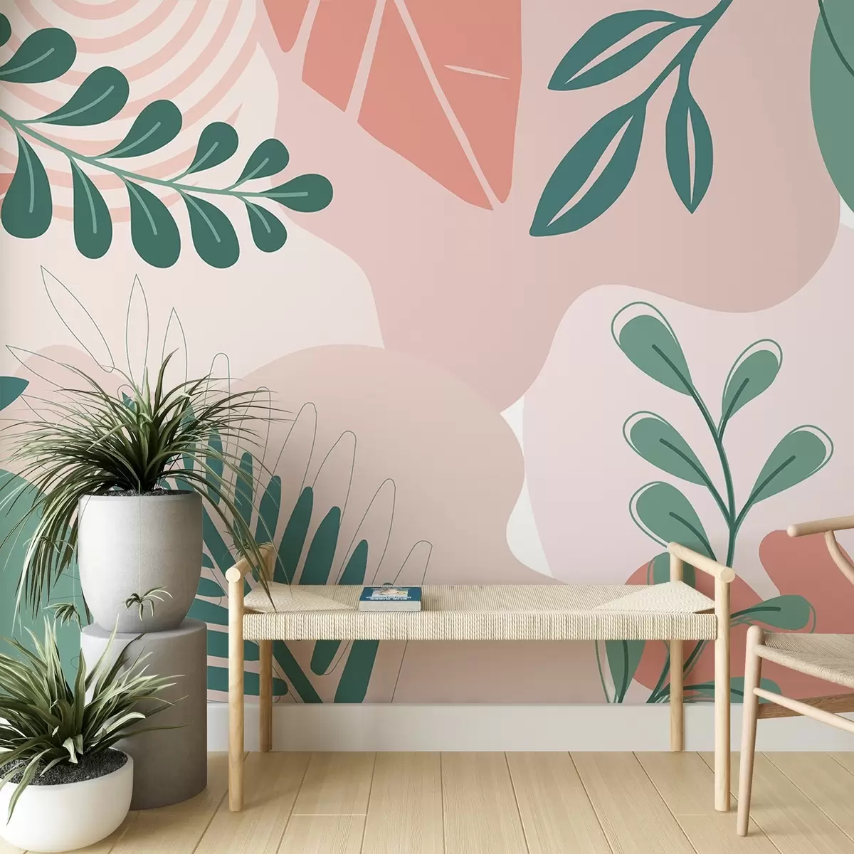 Шпалери Абстракція, листя w04366