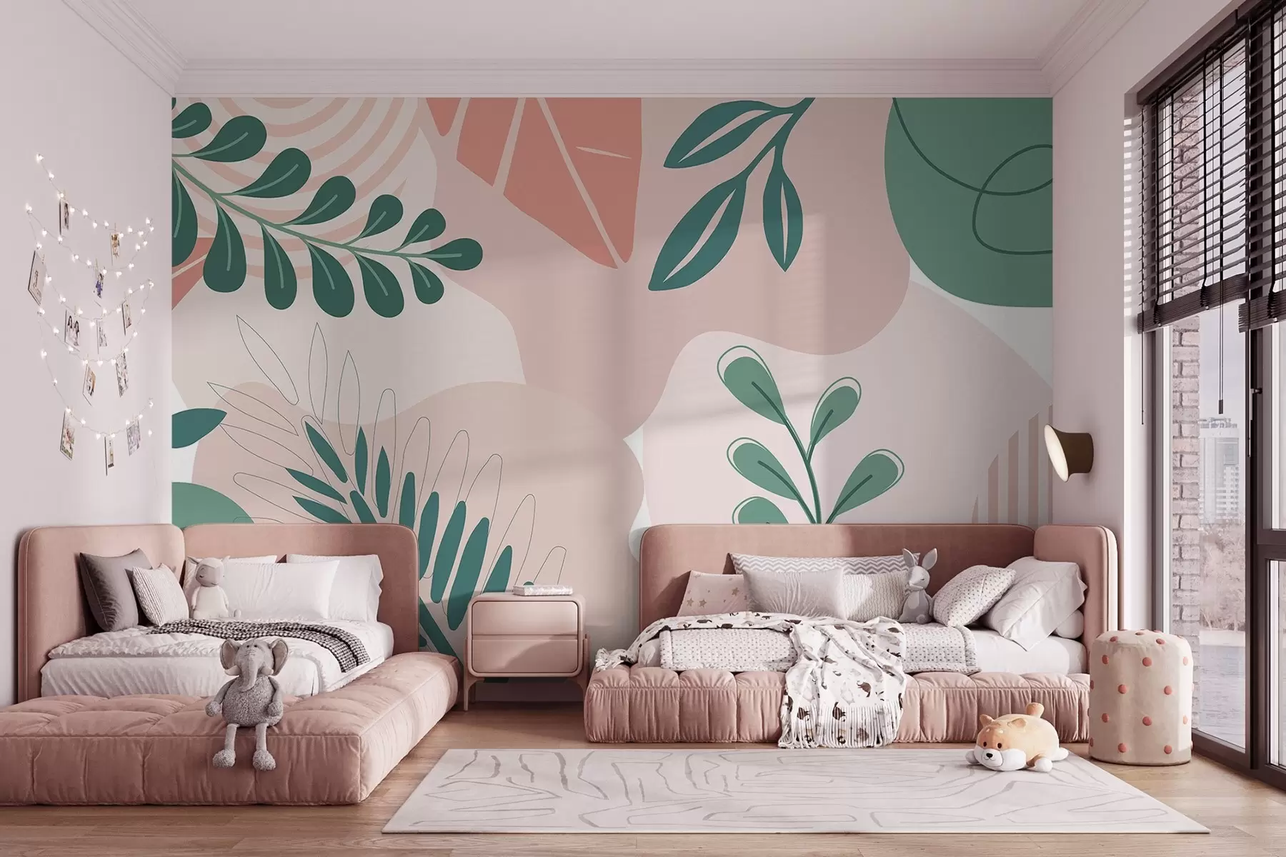 Шпалери Абстракція, листя w04366