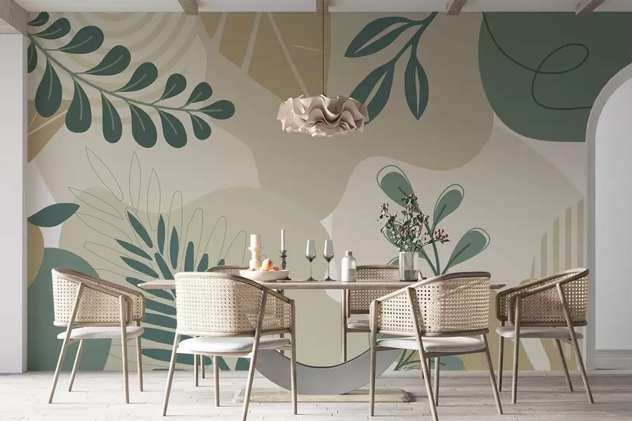 Шпалери Абстракція, листя w04366v2