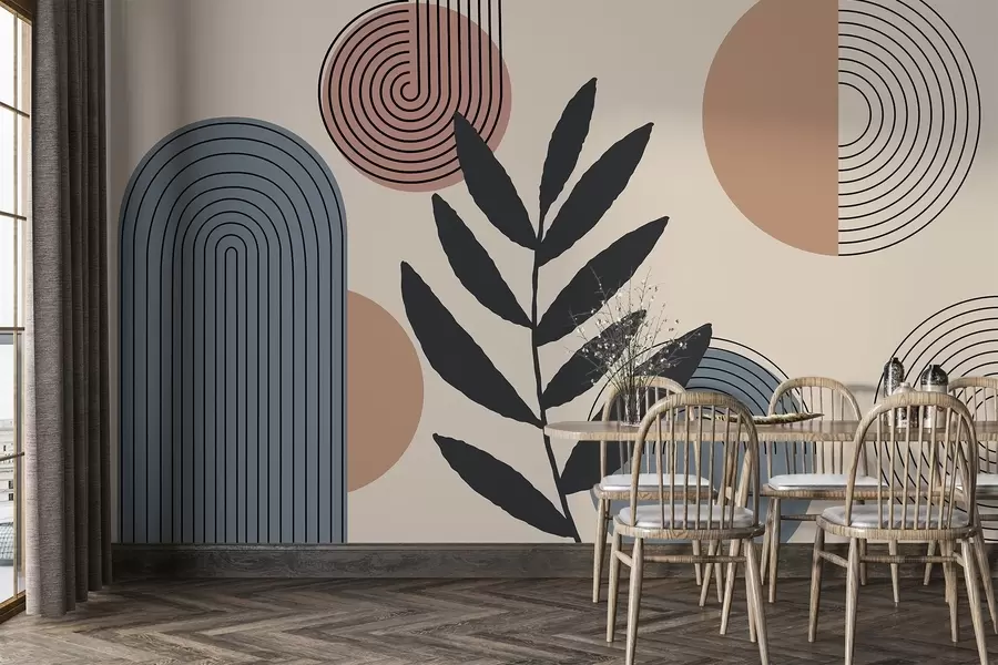 Шпалери Геометричне листя w04385