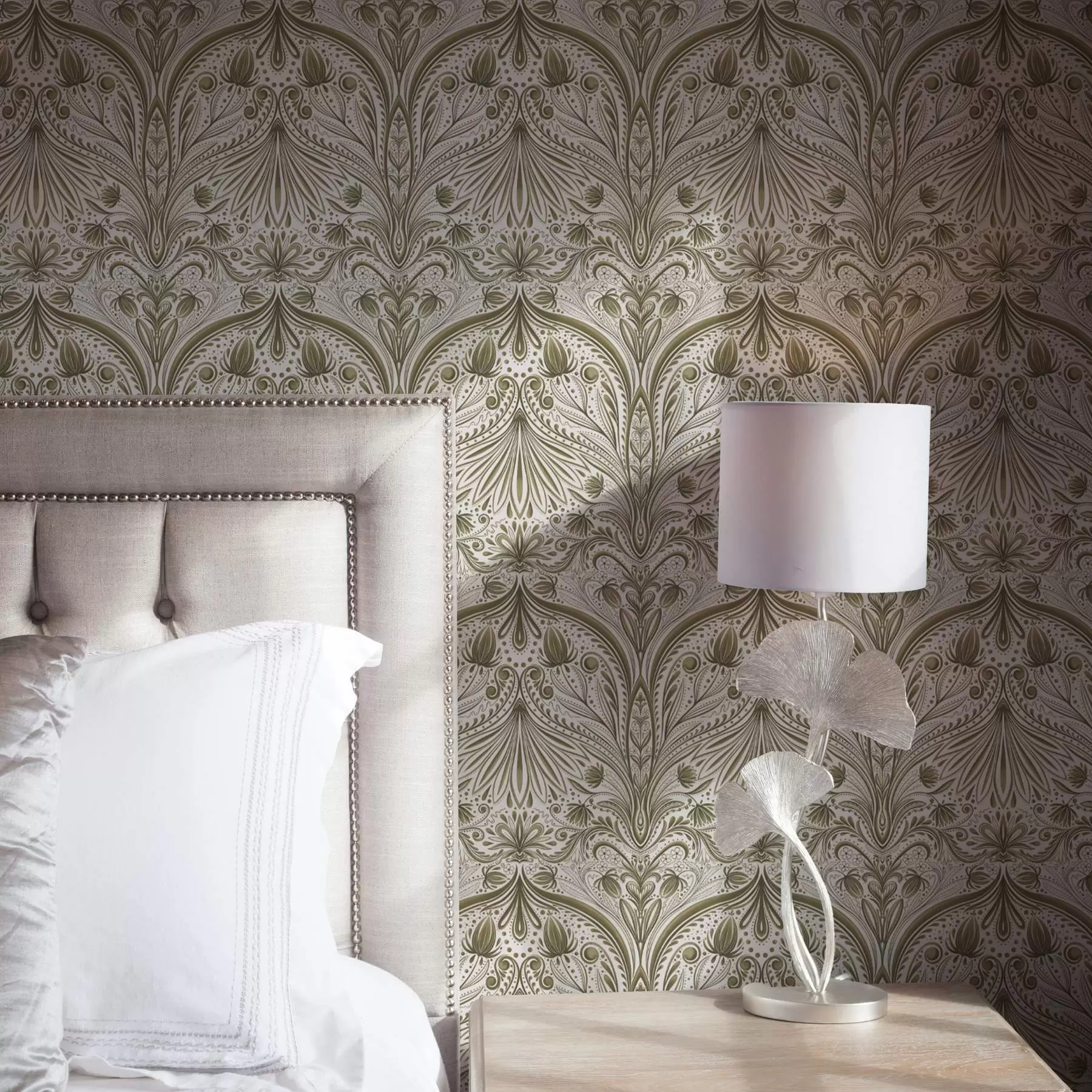 Шпалери Симетричний бароковий візерунок з рослинними мотивами a00436