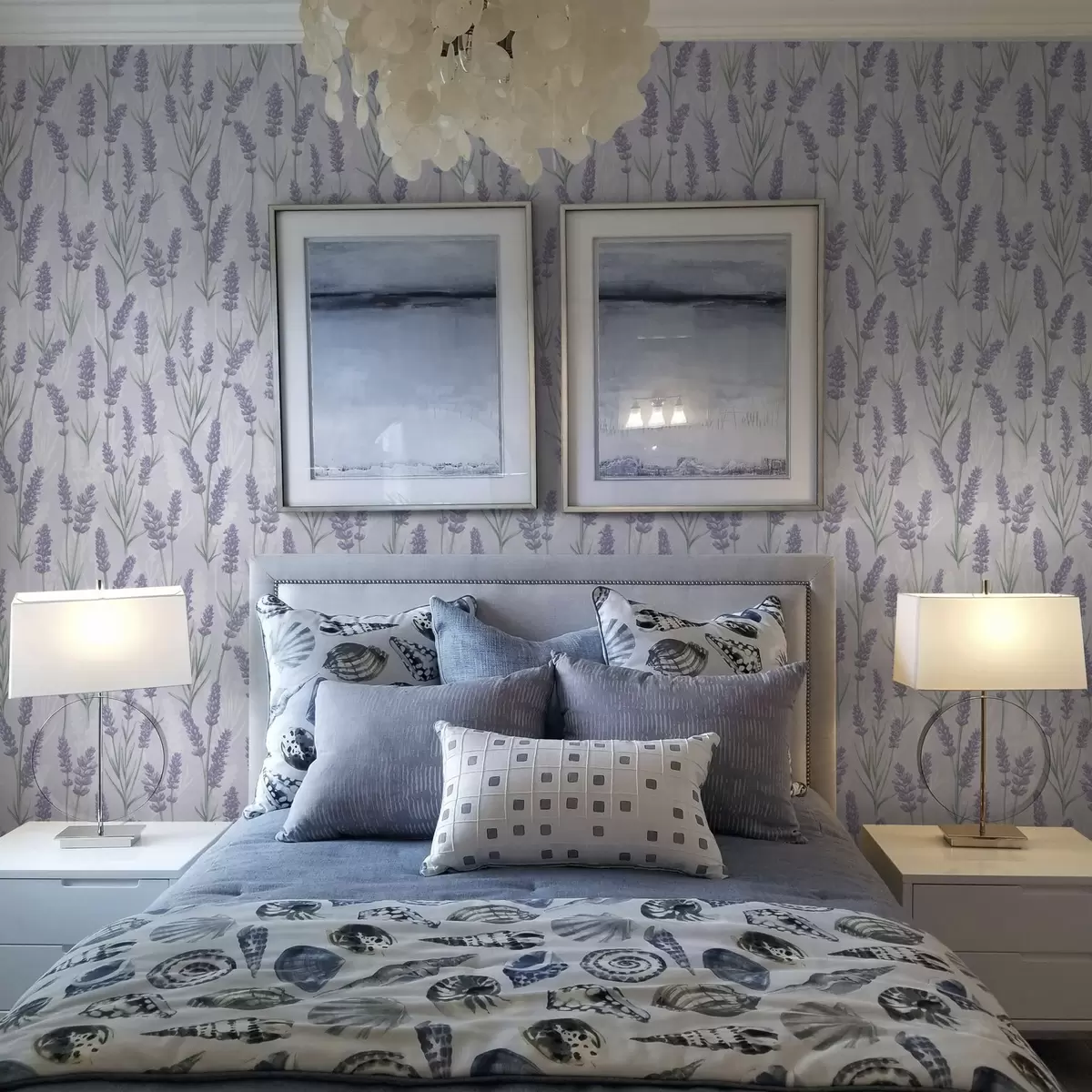 Шпалери Гілочки лаванди в ніжно-фіолетовій акварельній палітрі a00447