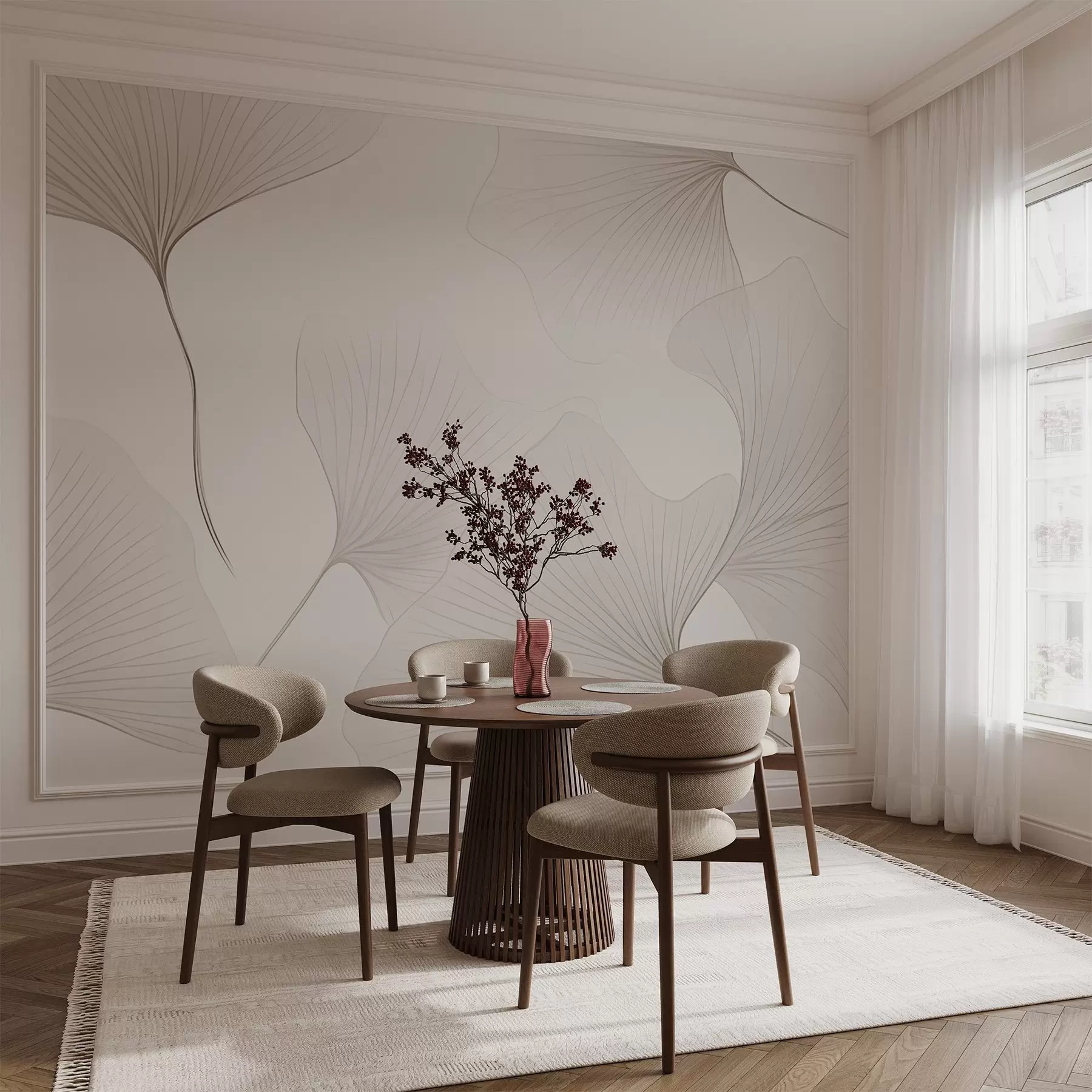 Шпалери Прозоре листя гінкго w04433v1