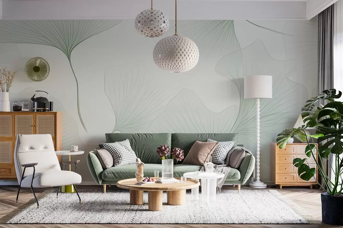 Шпалери Прозоре листя гінкго w04433v2