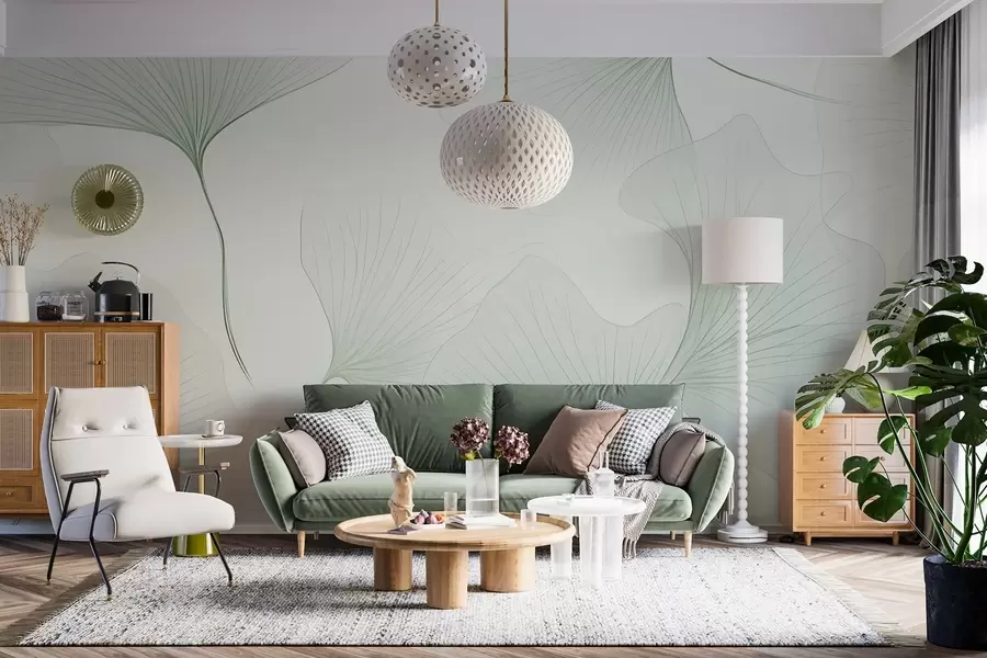 Шпалери Прозоре листя гінкго w04433v2