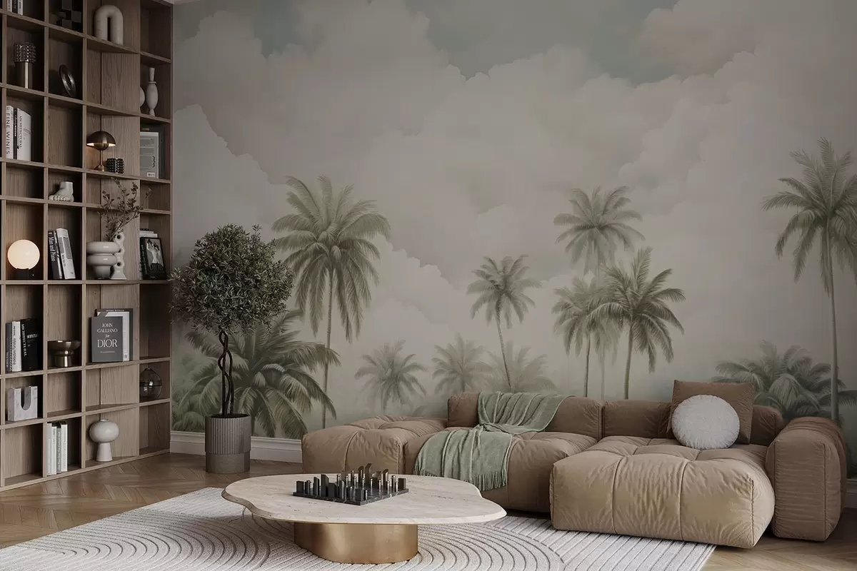Шпалери Пальми на тлі хмар w04485