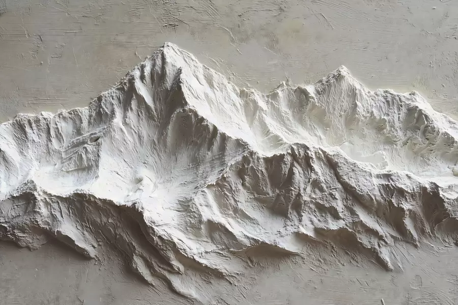 Шпалери Рельєфні гори у світлих тонах з текстурою w04396