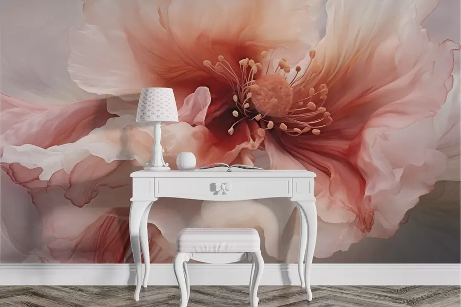 Шпалери Велика квітка в червоно-рожевих тонах w04446v2