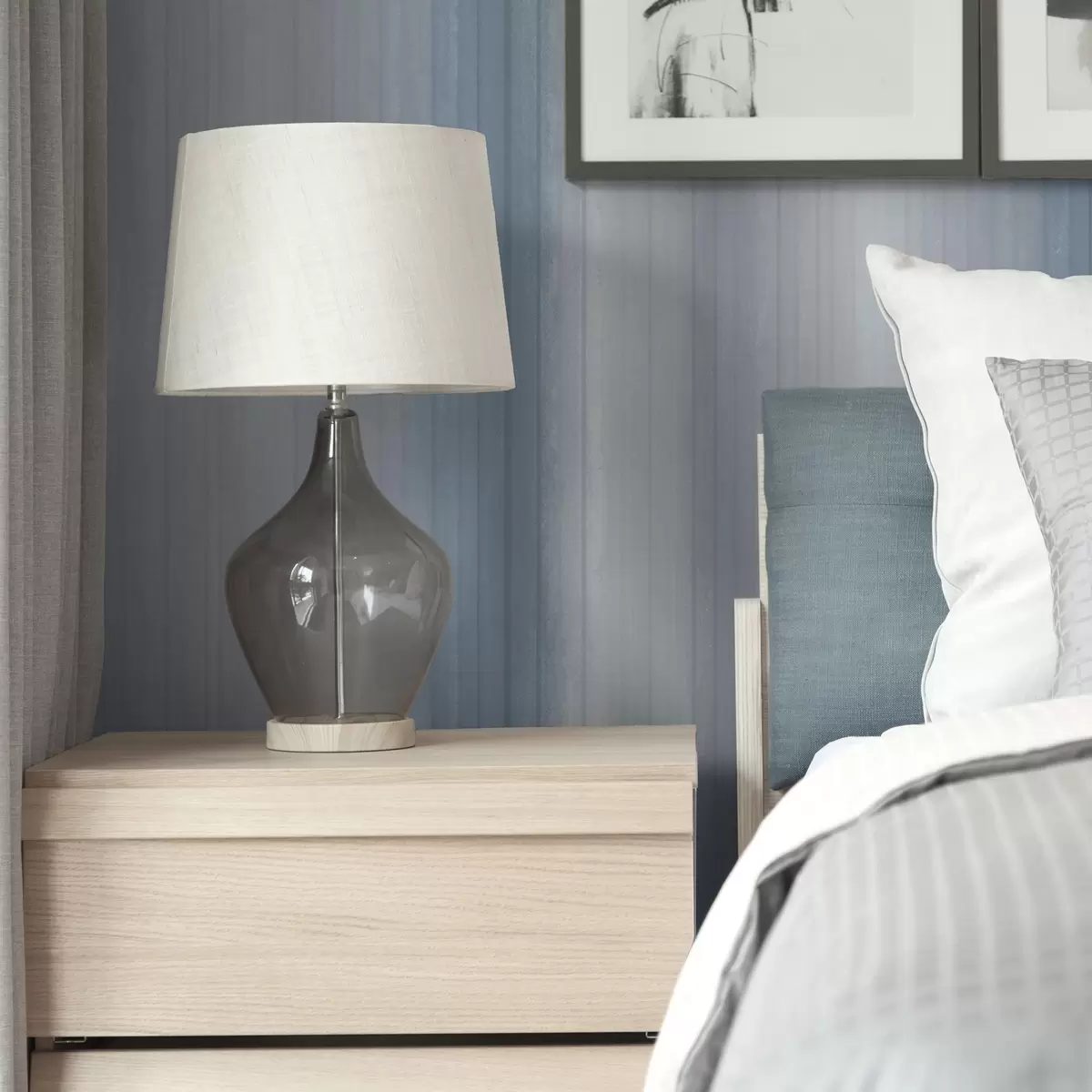 Шпалери М'які синьо-сірі градієнтні смуги a00506