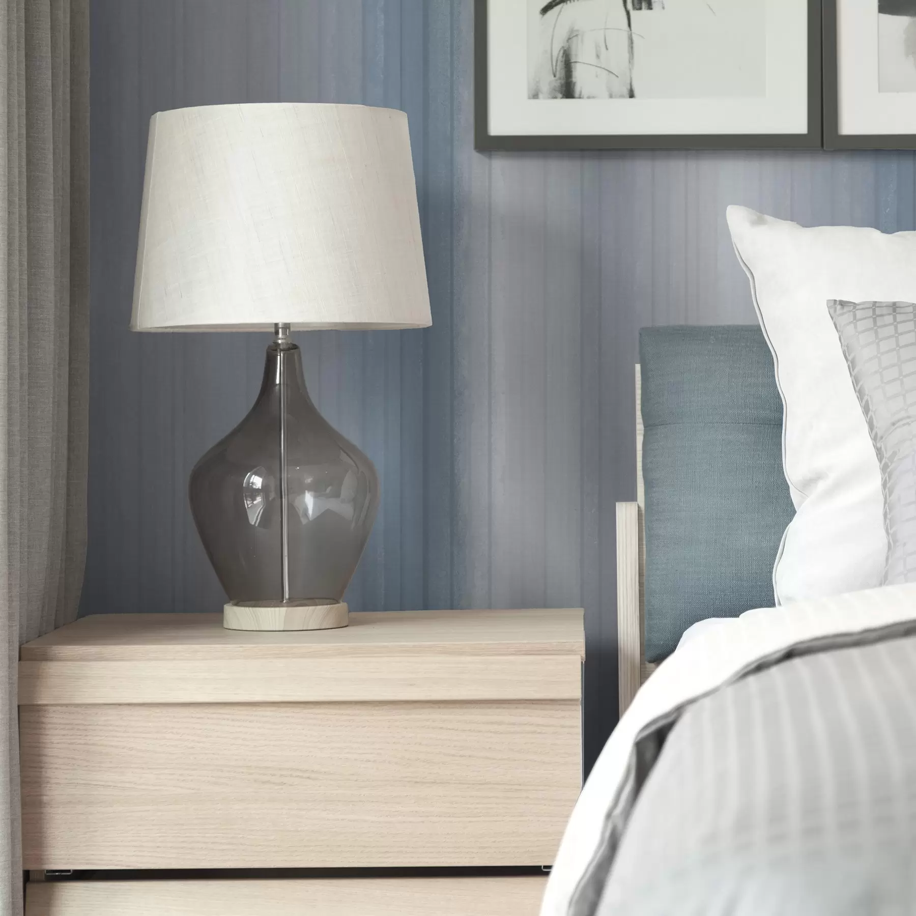 Шпалери М'які синьо-сірі градієнтні смуги a00506