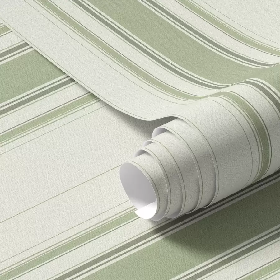 Шпалери Світле тло з темно-зеленими акцентними смугами a00562