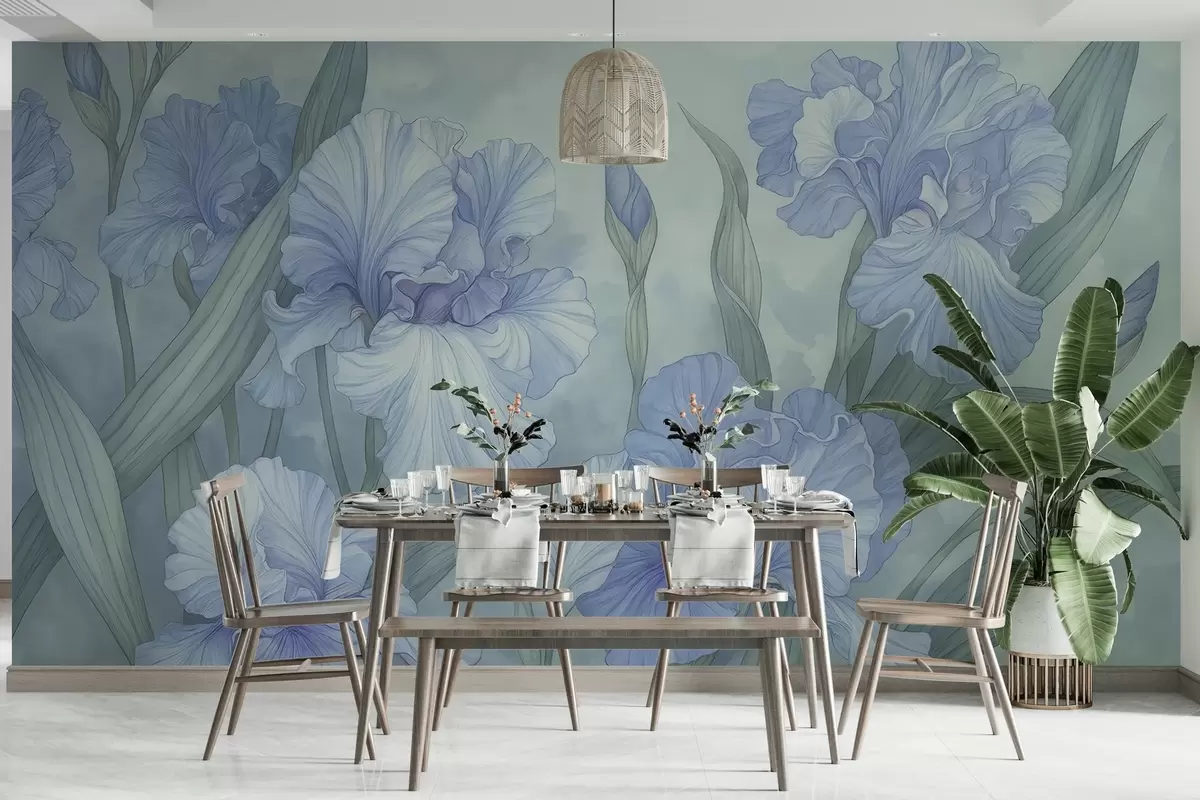 Шпалери Ілюстровані іриси w04469