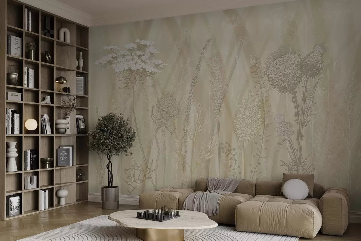 Шпалери Трави та гербарій w04473