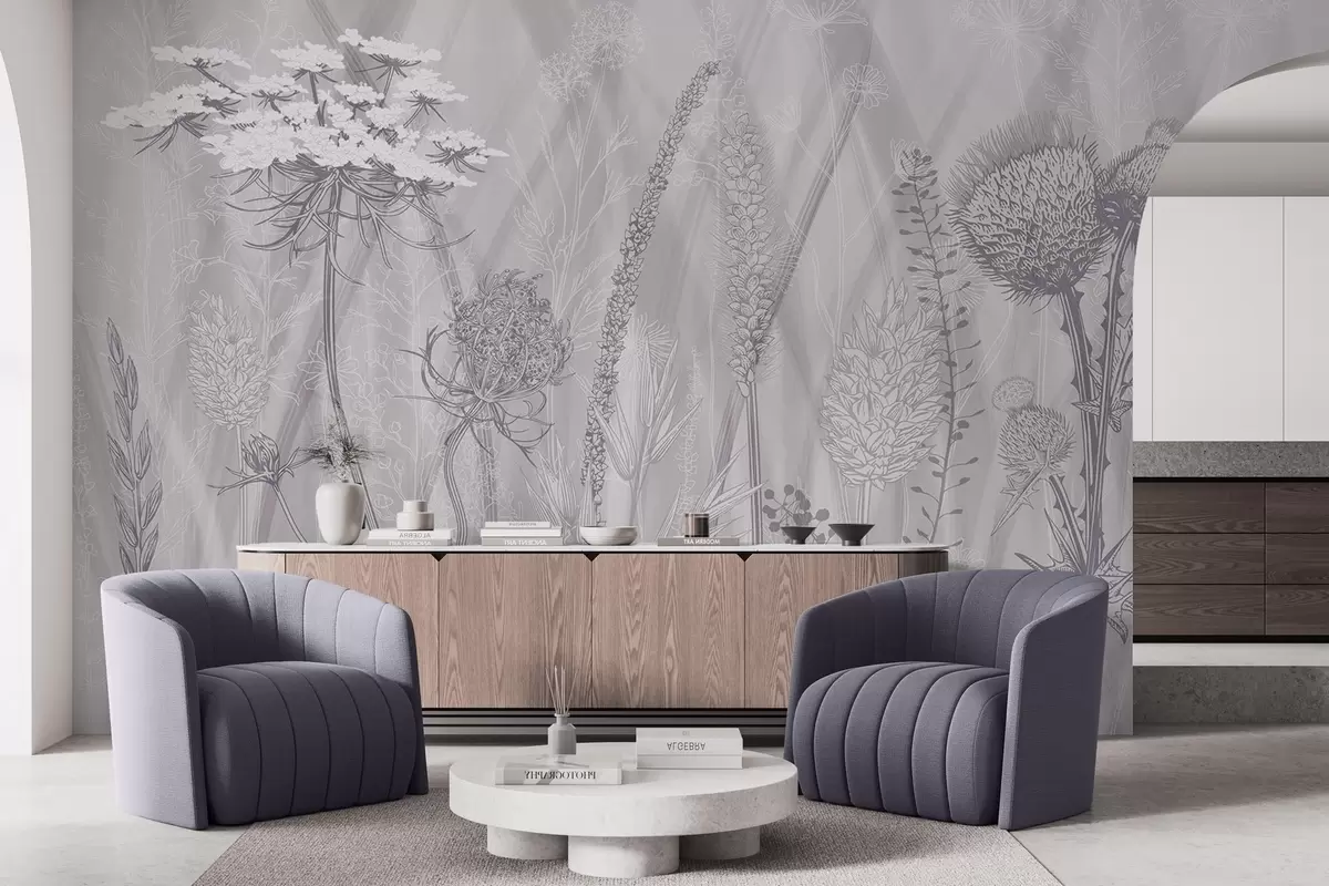 Шпалери Трави та гербарій w04473v2