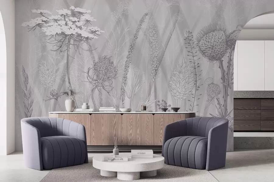 Шпалери Трави та гербарій w04473v2