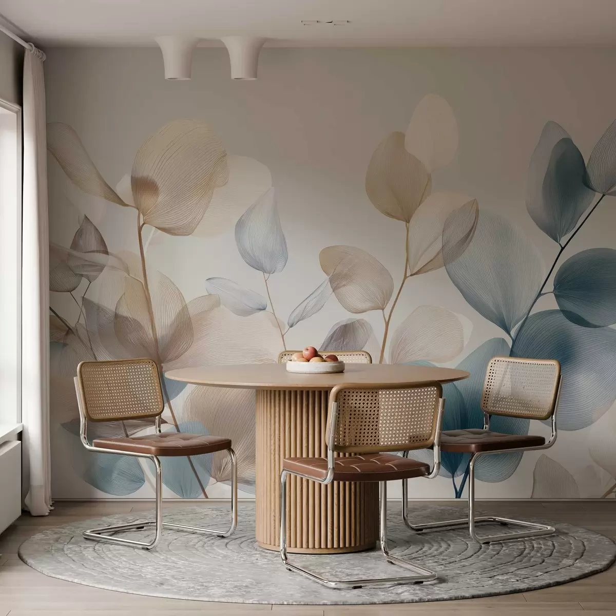 Шпалери елегантні листя евкаліпта з прожилками w04503