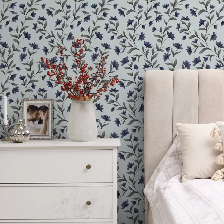 Шпалери Дзвіночки на світло-блакитному тлі a00622v3