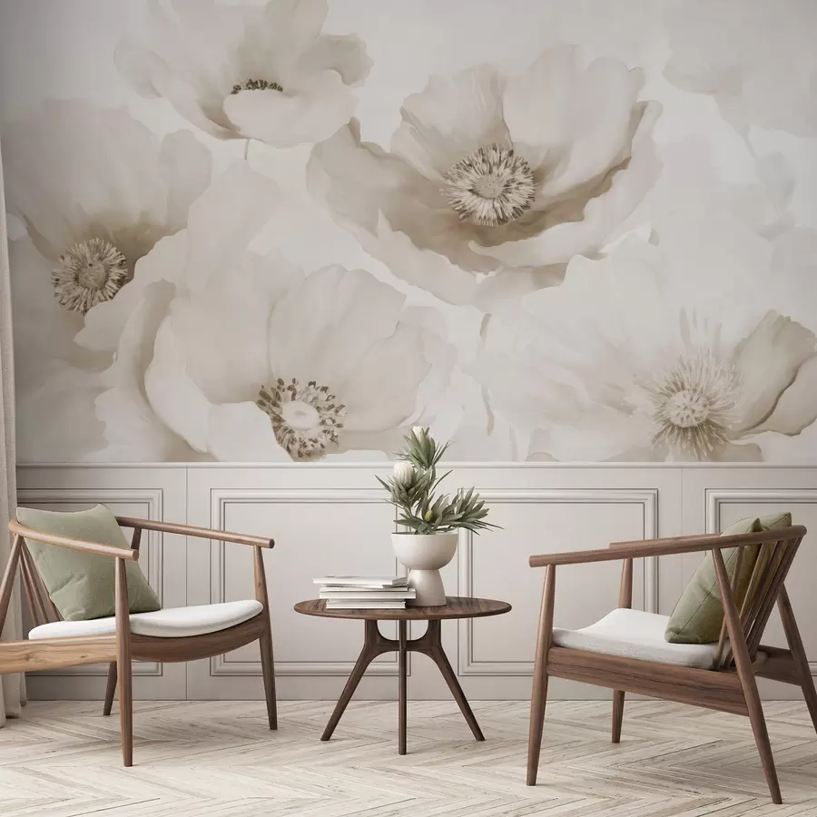 Шпалери Маки  відтінки бежевого w04656v1