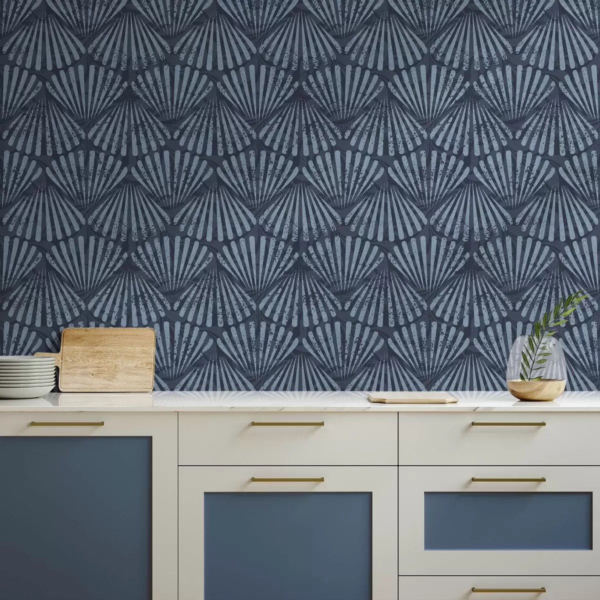 Шпалери Абстрактні промені в відтінках синього, динамічний мотив a00710