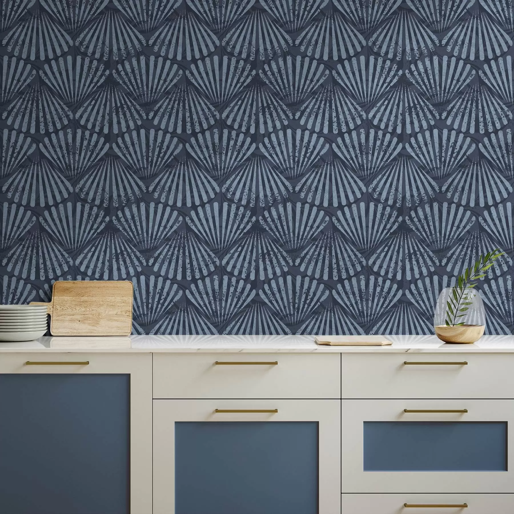 Шпалери Абстрактні промені в відтінках синього, динамічний мотив a00710