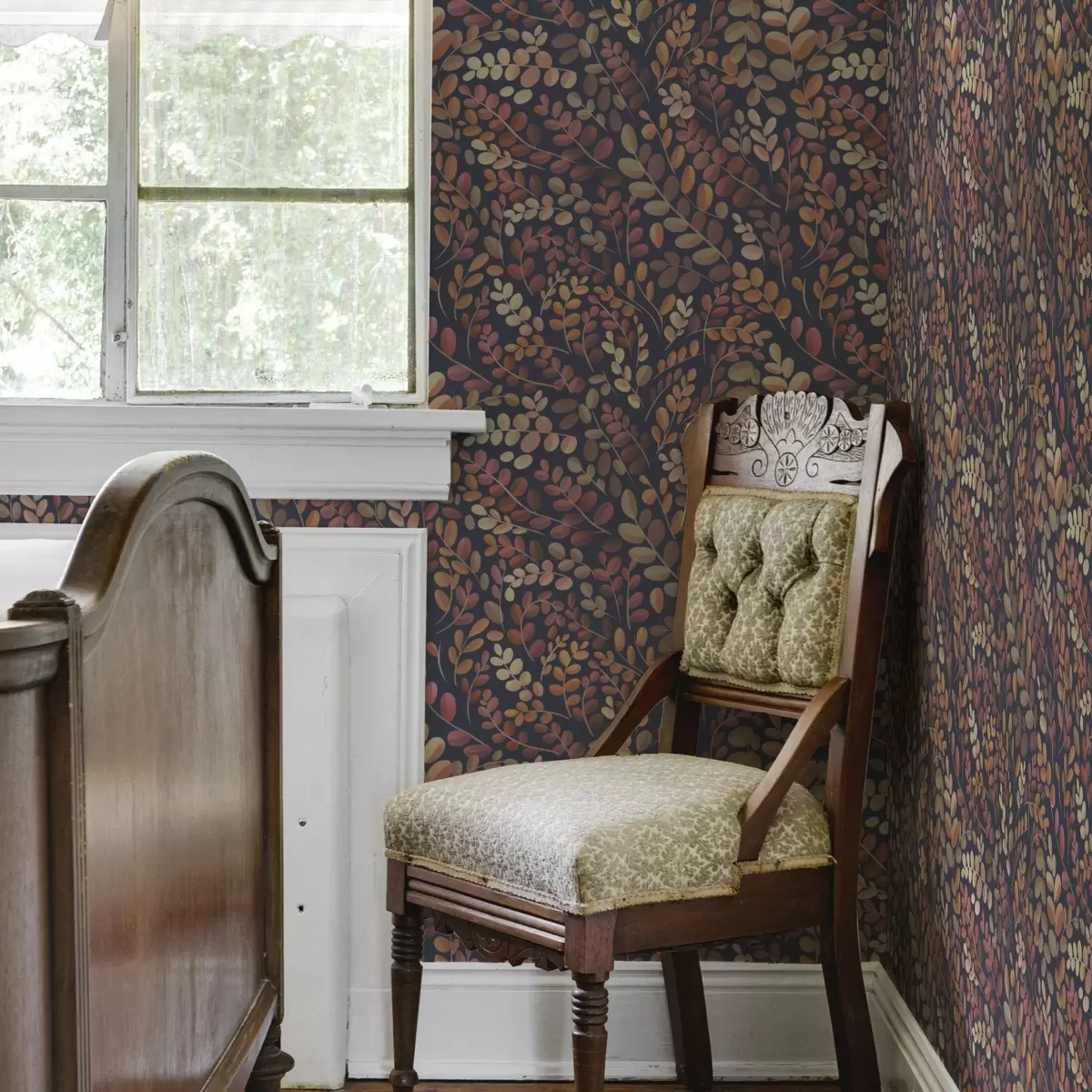 Шпалери Осіннє листя в теплих оранжево-рожевих тонах a00799v2