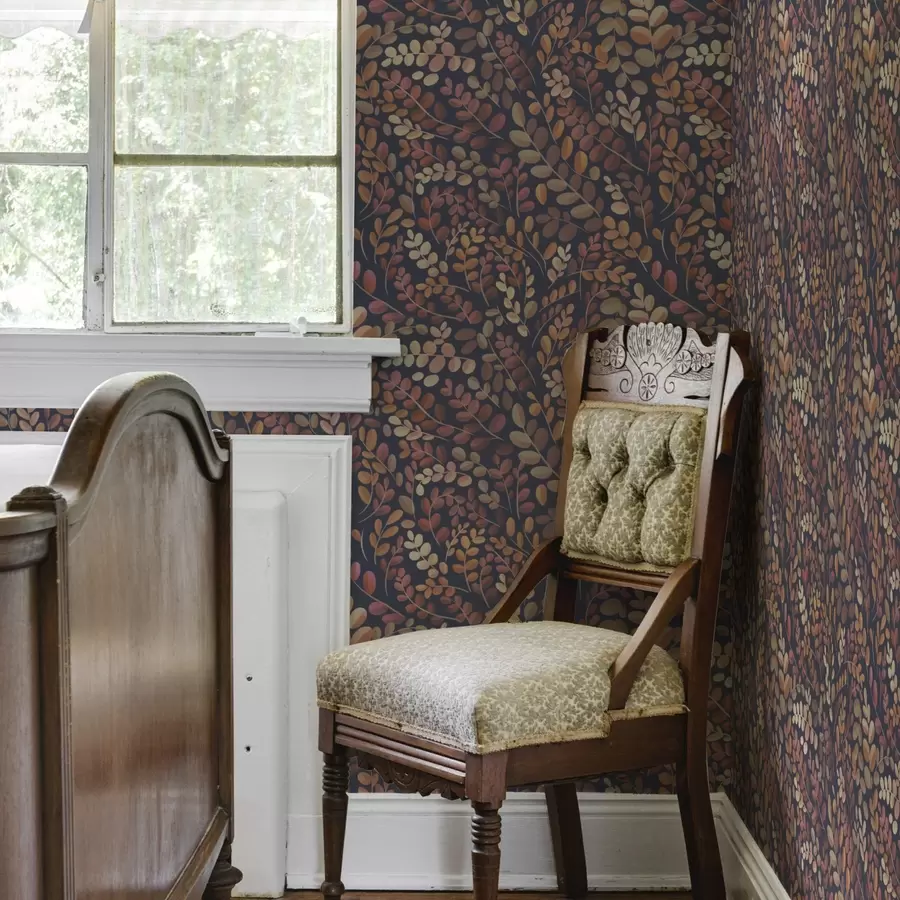 Шпалери Осіннє листя в теплих оранжево-рожевих тонах a00799v2