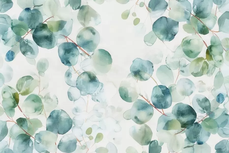 Шпалери Листя евкаліпта, акварель w04690