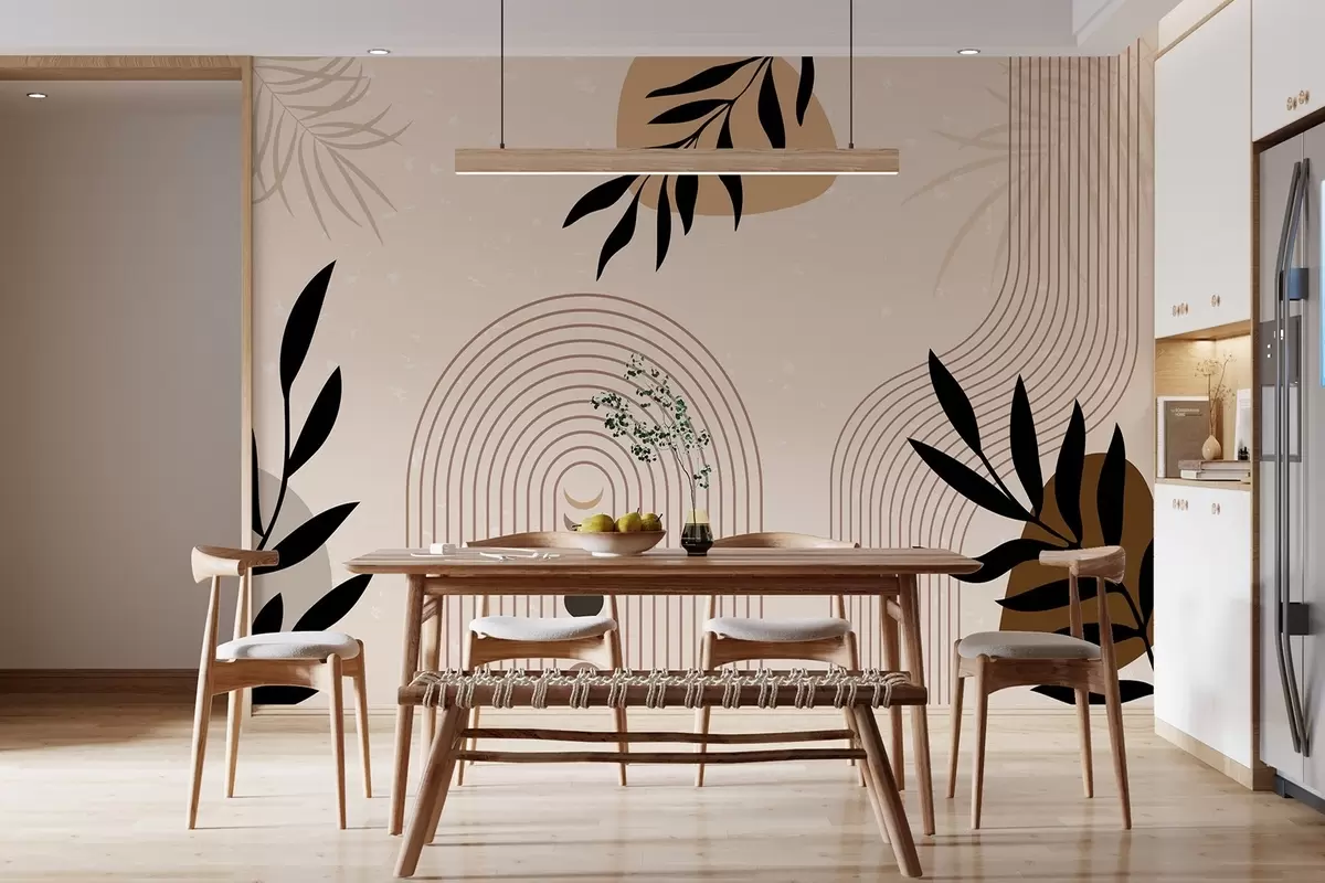 Шпалери Абстракт з рослинами w04745