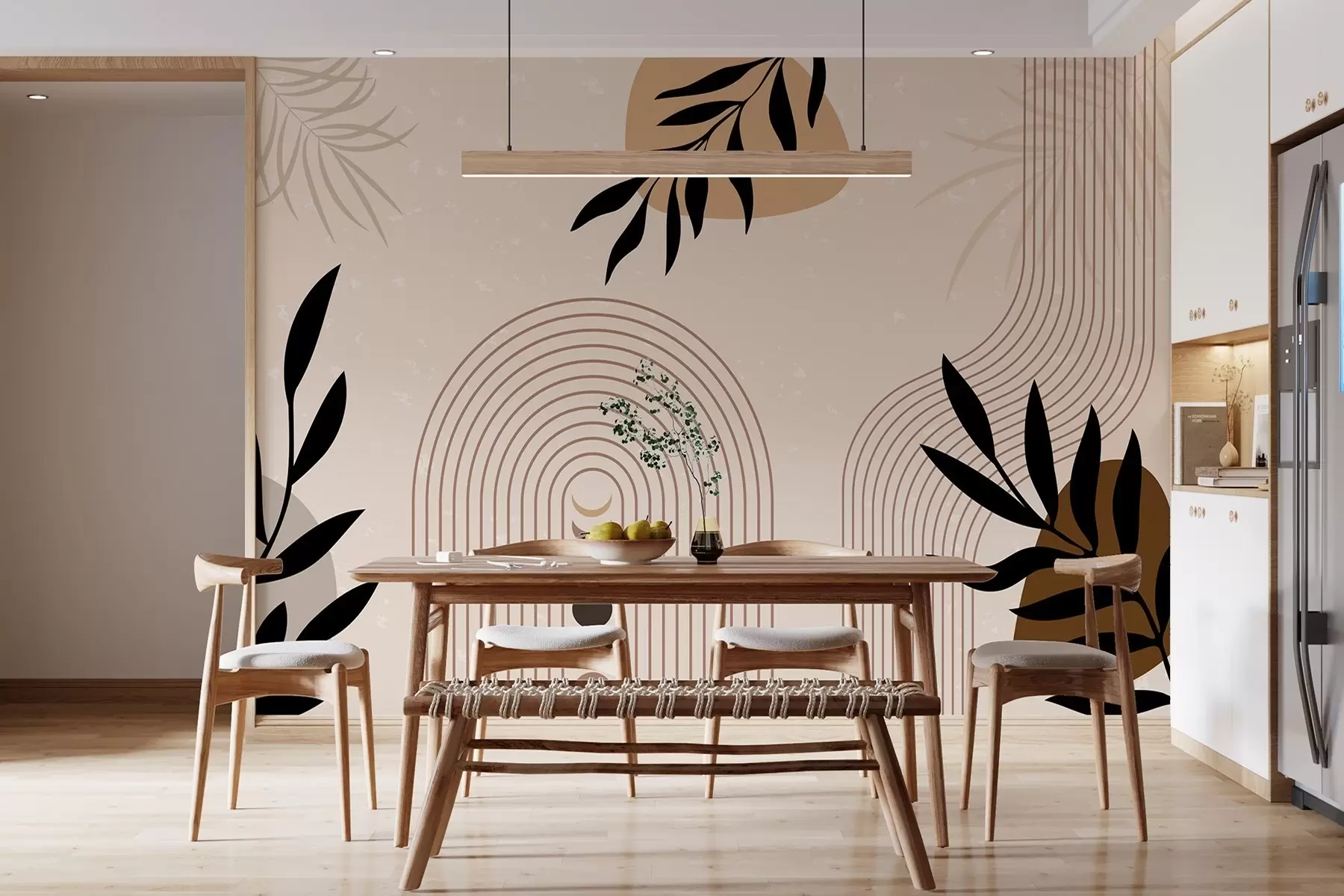 Шпалери Абстракт з рослинами w04745