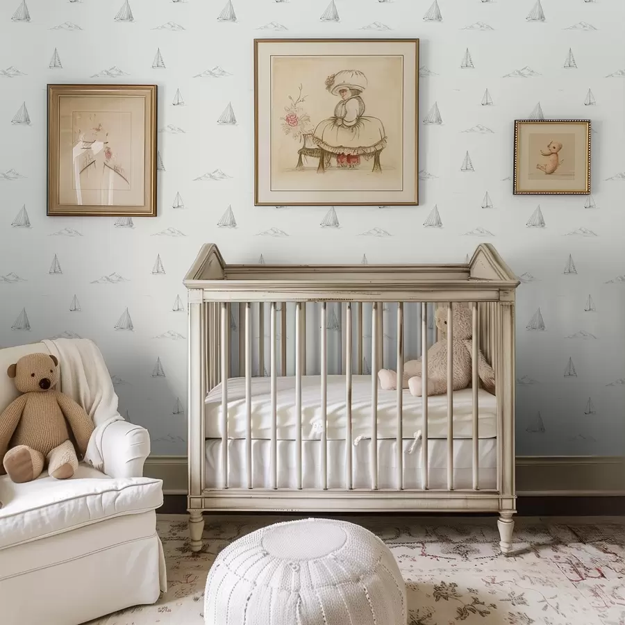 Шпалери Ескізи яхт і островів, світлий фон a00654v2