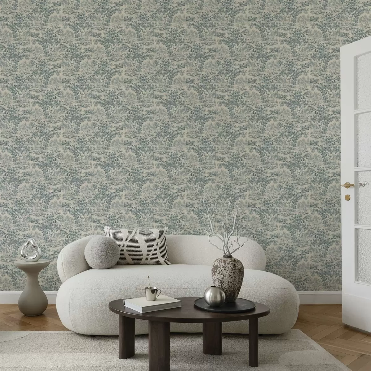 Шпалери Монохромна сцена з оленями в лісі a00748