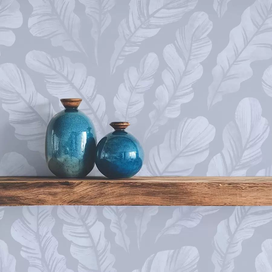 Шпалери Великі пір'я світло-синьо-сірих відтінків a00839v1