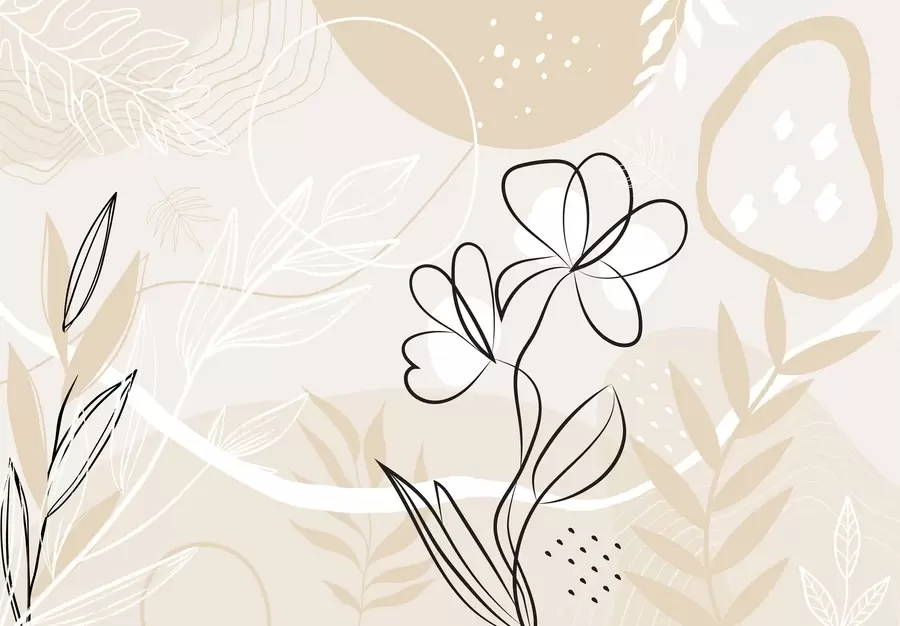 Шпалери Абстракт з рослинами w04760