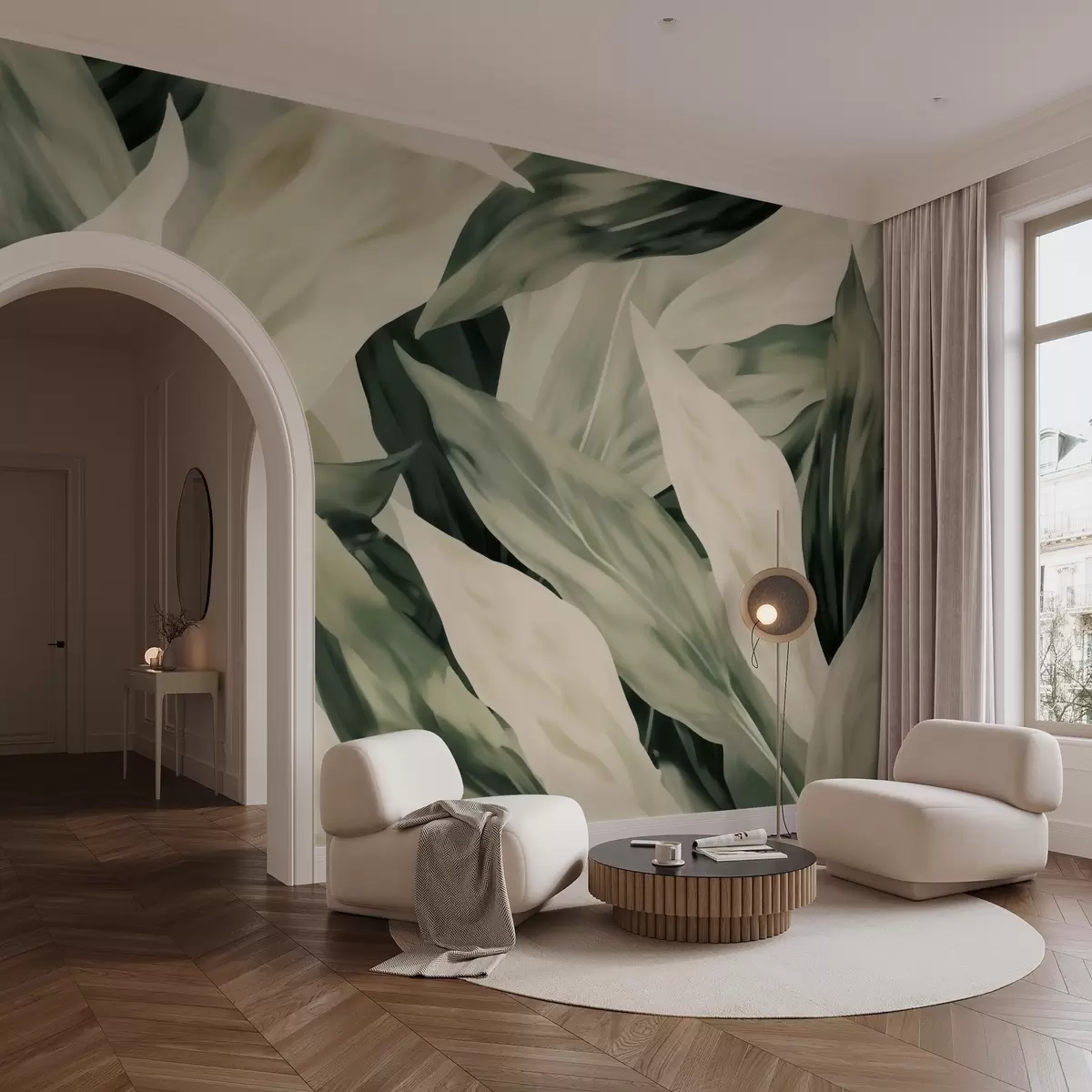 Шпалери Розмальоване листя w04799